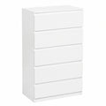 Schlafzimmer Schrank Weiß - 5 Schubladen, 60 cm Breit, Multifunktionaler Stauraum