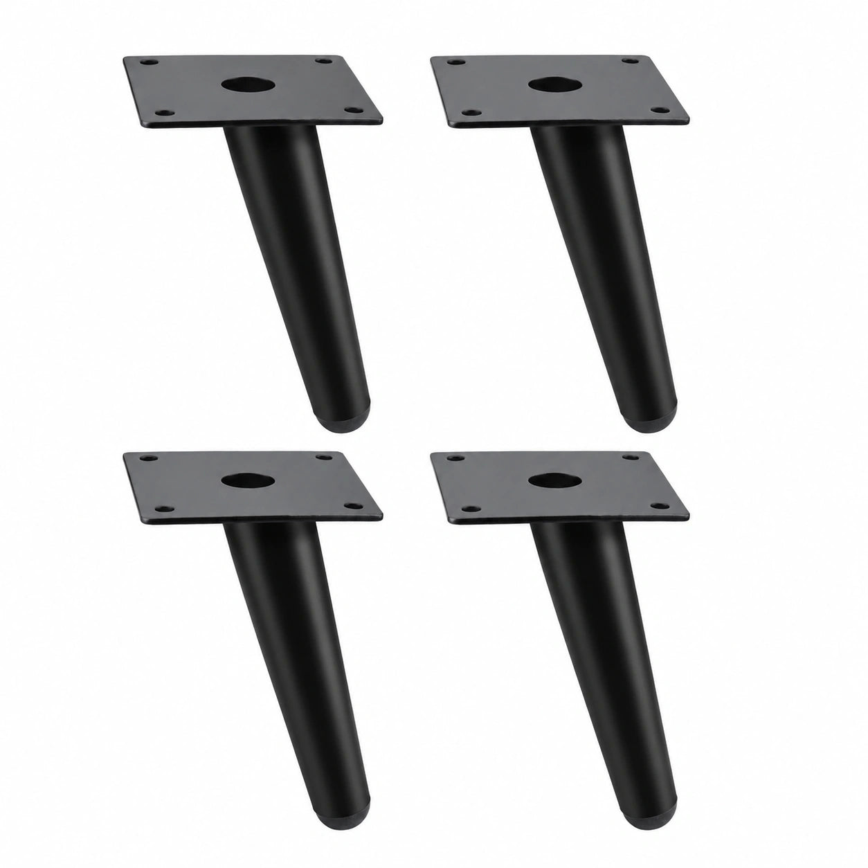 Robuste Metallmöbelbeine, rutschfest und geräuscharm, für Sofas und Tische, 4er Set Schwarz, 15 cm