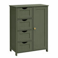VASAGLE Schmaler Badezimmerschrank mit Schubladen und Tür, verstellbar, 30 x 55 x 82 cm, Grün