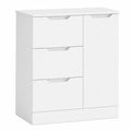 Moderne Xbro Kommode 80 cm in Weiß, 3 Schubladen, Tür & Einlegeböden, Ideal für Schlafzimmer, Flur und Wohnzimmer