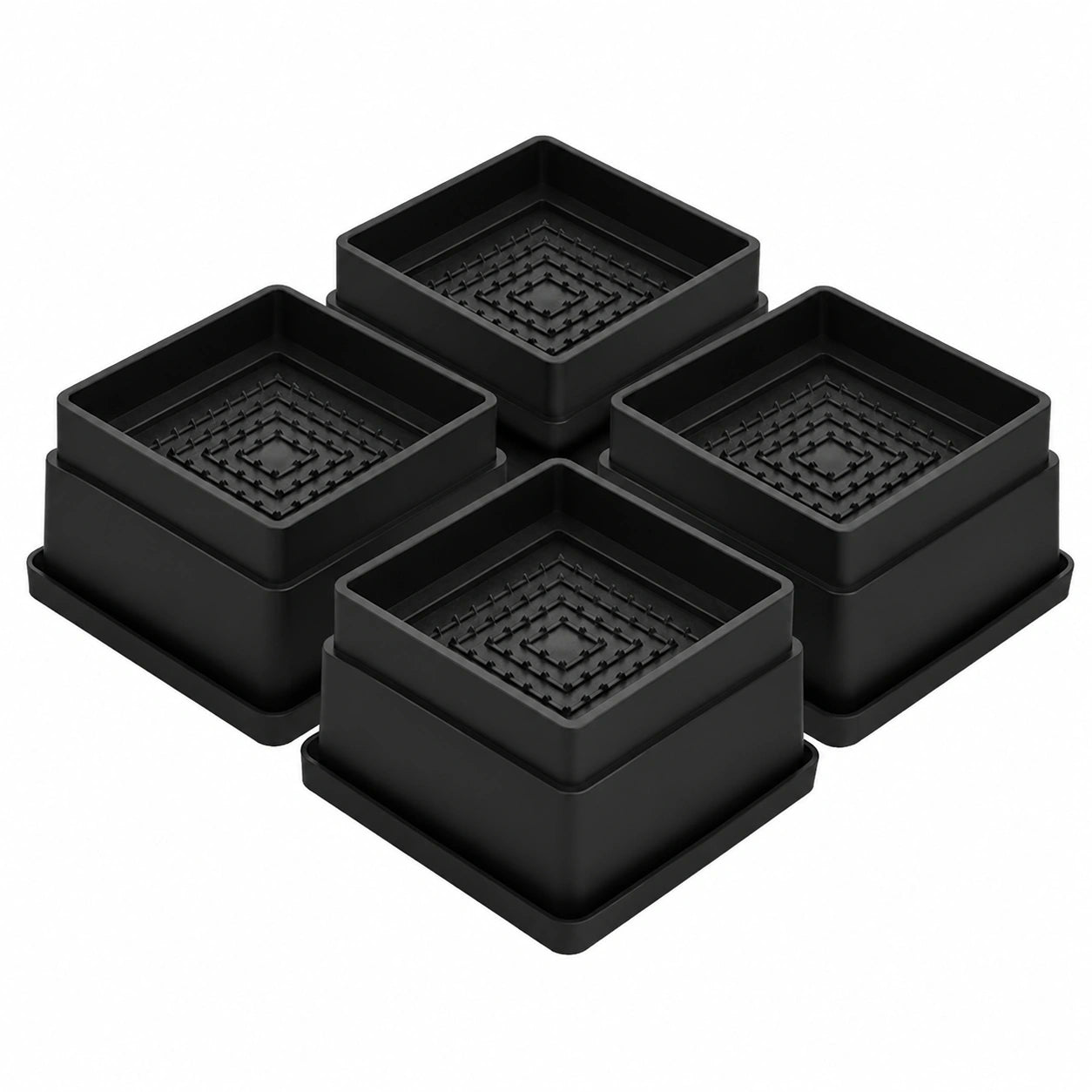 4er Set Stapelbare Möbelerhöhungen, Verstellbar in 2.5cm, 5cm, 7.5cm, Robust für Betten und Tische