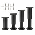 4er Set Höhenverstellbare Möbelbeine aus Metall, Schwarz, 8-12 cm, für Sofa, Schrank und Bett