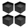 4er Set Quadratische Möbel-Riser aus Gummi, rutschfest und stoßdämpfend, 9,5 cm für Bett, Stuhl, Tisch, Kühlschrank