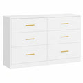 VASAGLE Custos Kollektion - Moderner Kommodenschrank mit 6 Schubladen, 40 x 119 x 78 cm, für Wohnzimmer und Schlafzimmer, wolkenweiß
