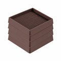 4er-Set Quadratische Antirutsch-Gummi-Möbelpads 5cm, Schwarz