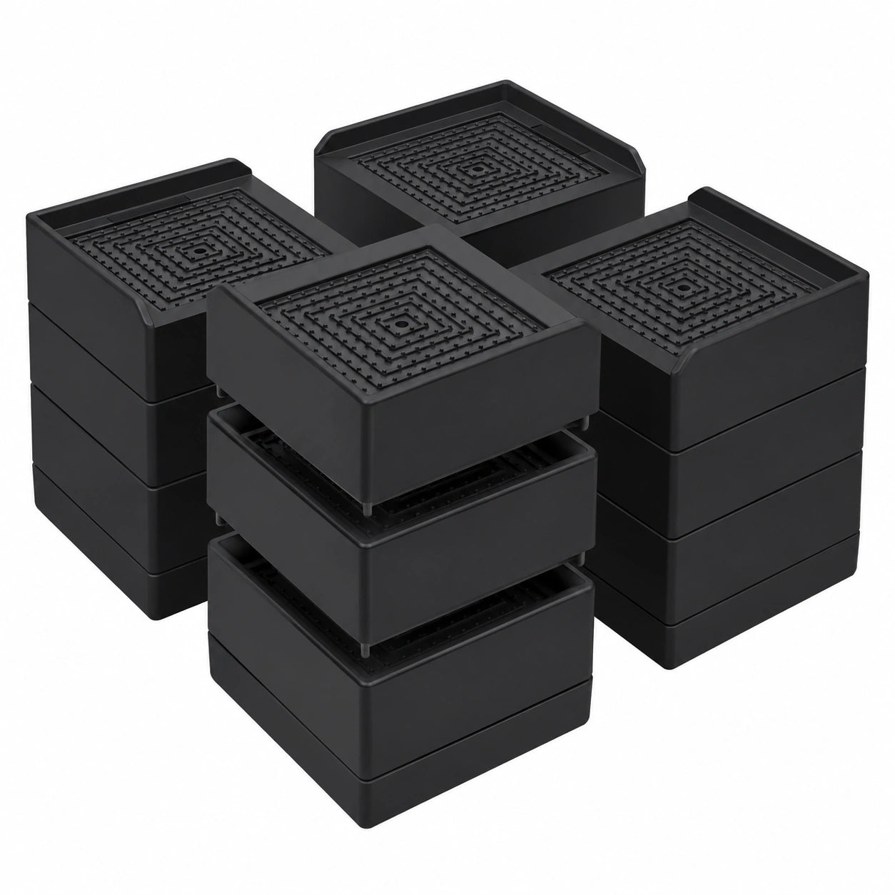 Höhenverstellbare ANNKUT Möbelheber für Bett und Sofa, robust bis 0,6 kg, 4er-Set in Schwarz