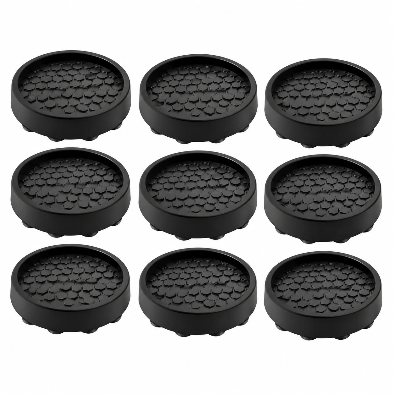 8er-Set Runde Antirutsch-Möbeluntersetzer aus Silikon, Schwarz, Ø 5 cm, mit Saugnäpfen für Bett, Sofa und Schränke