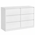 VASAGLE Schubladenkommode mit 6 Fächern, moderner Stauraum für Schlafzimmer, 40 x 119,4 x 75 cm, Kailyn Kollektion, schneeweiß