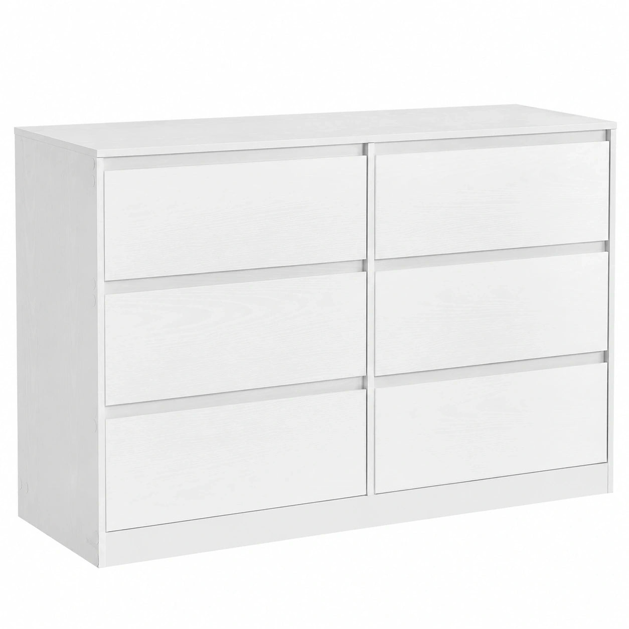 VASAGLE Schubladenkommode mit 6 Fächern, moderner Stauraum für Schlafzimmer, 40 x 119,4 x 75 cm, Kailyn Kollektion, schneeweiß