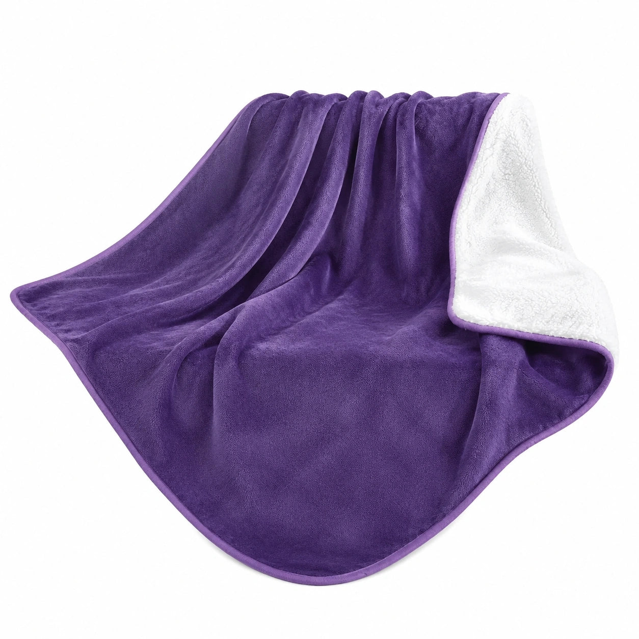 Wasserdichte Haustierdecke für Möbel, Weiche Sherpa Fleece für Hunde und Katzen, Waschbar und Wendemantel, Dunkelviolett 152x203cm
